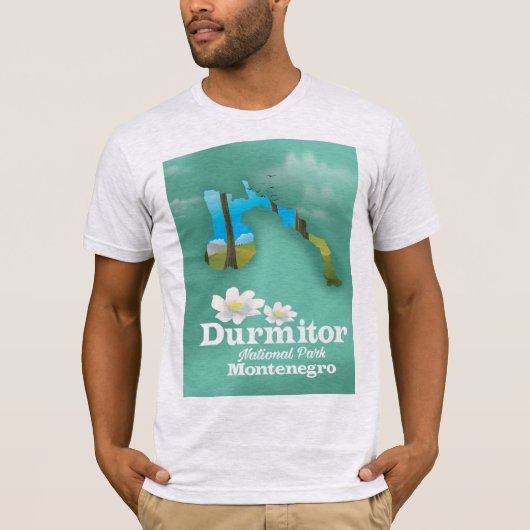 Nationalpark Durmitor, Karte Montenegro T-Shirt (Vorderseite)