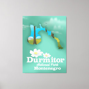 Nationalpark Durmitor, Montenegro Karte Leinwanddruck
