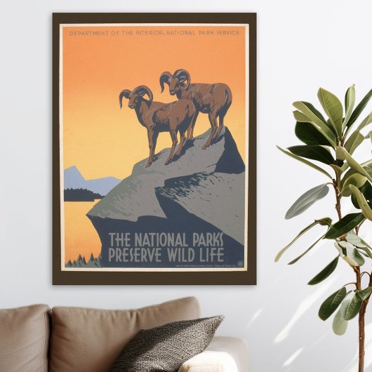 Nationalpark - Erhaltung der Tierwelt - Vintage Po Poster
