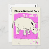 Nationalpark Etosha, Namibia Postkarte (Vorne/Hinten)