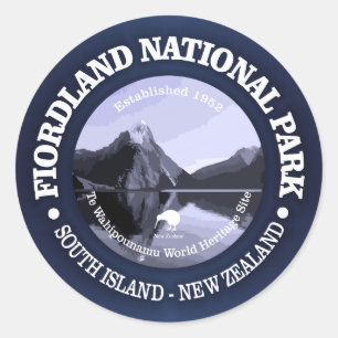Nationalpark Fiordland Runder Aufkleber