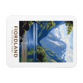 Nationalpark Fiordland Vintag Magnet (Horizontal)