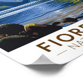 Nationalpark Fiordland Vintag Poster (Ecke)