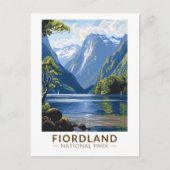 Nationalpark Fiordland Vintag Postkarte (Vorderseite)