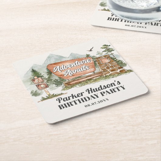 Nationalpark Geburtstagsparty Untersetzer (angewinkelt)