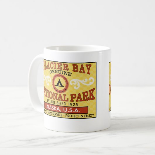 Nationalpark Glacier Bays Kaffeetasse (Vorderseite Links)