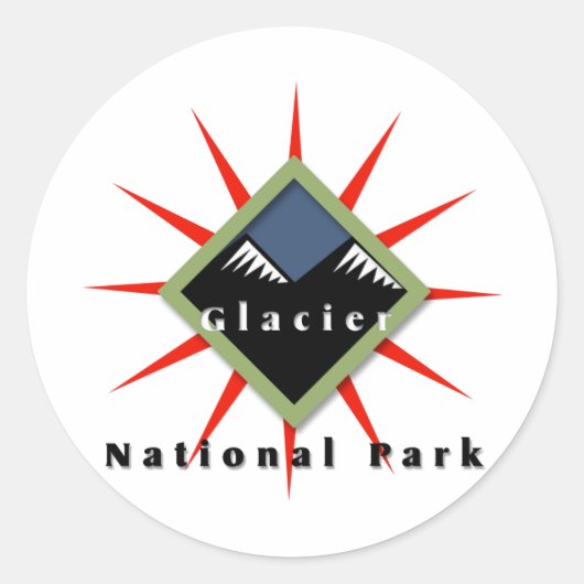 Nationalpark, Glacier Runder Aufkleber (Vorderseite)