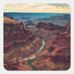 Nationalpark Grand Canyon Arizona, Fluss Colorado Quadratischer Aufkleber