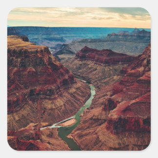 Nationalpark Grand Canyon Arizona, Fluss Colorado Quadratischer Aufkleber