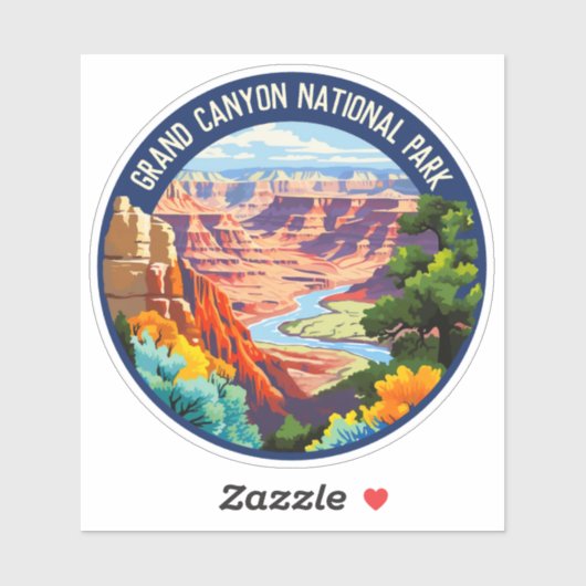 Nationalpark Grand Canyon Vintages Kunstgiesserei Aufkleber (Blatt)