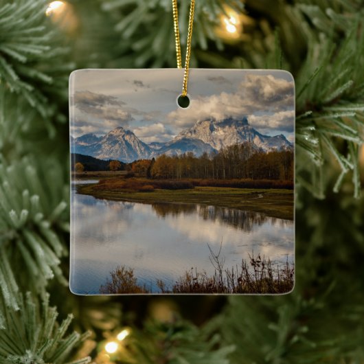 Nationalpark Grand Teton im Herbst Keramikornament (Baum)