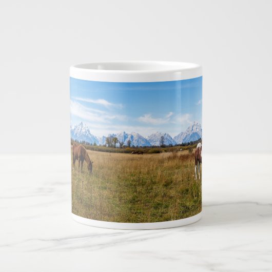 Nationalpark Grand Teton: Pferde Jumbo-Tasse (Vorderseite)