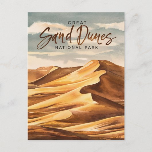 Nationalpark Grande Sanddünen Feiertagspostkarte (Vorderseite)