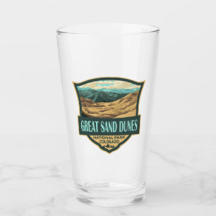 Nationalpark Great Sand Dunes - Illustration Retro Glas