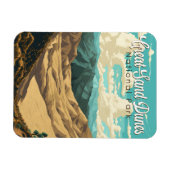 Nationalpark Great Sand Dunes - Illustration Retro Magnet (Horizontal)