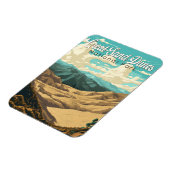 Nationalpark Great Sand Dunes - Illustration Retro Magnet (Linke Seite)