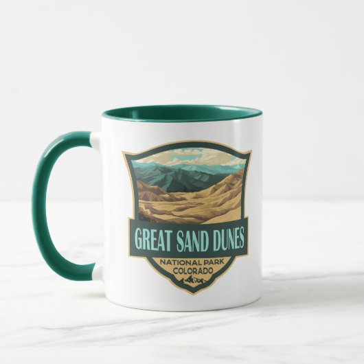 Nationalpark Great Sand Dunes - Illustration Retro Tasse (Links)