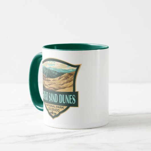 Nationalpark Great Sand Dunes - Illustration Retro Tasse (Vorderseite Links)