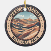 Nationalpark Great Sand Dunes Illustration Travel Keramik Ornament (Hinten)