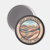 Nationalpark Great Sand Dunes Illustration Travel Magnet (Vorderseite/Rückseite)