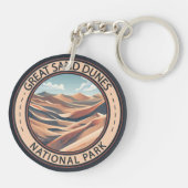 Nationalpark Great Sand Dunes Illustration Travel Schlüsselanhänger (Rückseite)