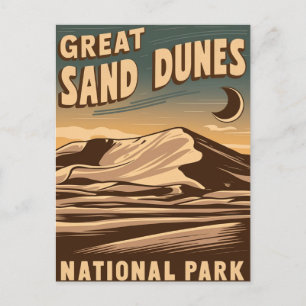 Nationalpark Great Sand Dunes Magie Nacht Feiertagspostkarte