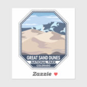 Nationalpark Great Sand Dunes Minimal Retro Aufkleber (Blatt)