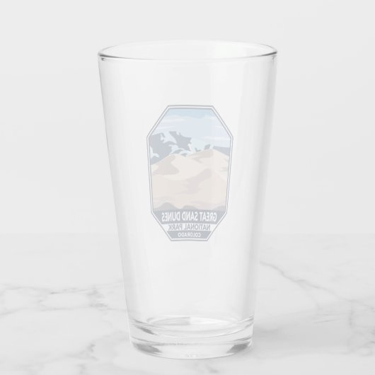 Nationalpark Great Sand Dunes Minimal Retro Glas (Rückseite)
