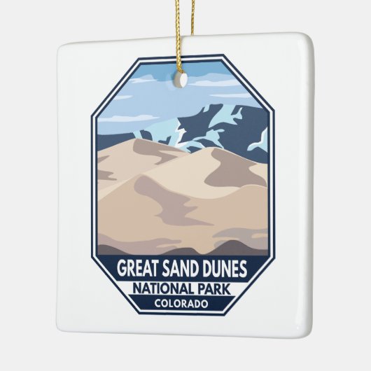 Nationalpark Great Sand Dunes Minimal Retro Keramikornament (Links)