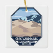 Nationalpark Great Sand Dunes Minimal Retro Keramikornament (Vorderseite)