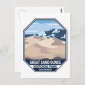 Nationalpark Great Sand Dunes Minimal Retro Postkarte (Vorne/Hinten)
