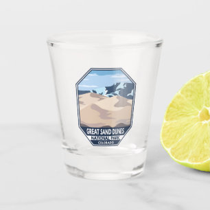 Nationalpark Great Sand Dunes Minimal Retro Schnapsglas
