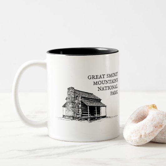 Nationalpark Great Smoky Mountains Zweifarbige Tasse (Mit Donut)