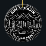 Nationalpark Grosses Becken Nevada Vintag Monoline Keramik Ornament<br><div class="desc">Großartiges Basin-Monoline-Design. Der Park liegt in der Wüste des Großen Becken und beherbergt die meisten südlichen Schlangenberge.</div>