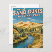 Nationalpark Grosses Sand Dunes Feiertagspostkarte (Vorne/Hinten)