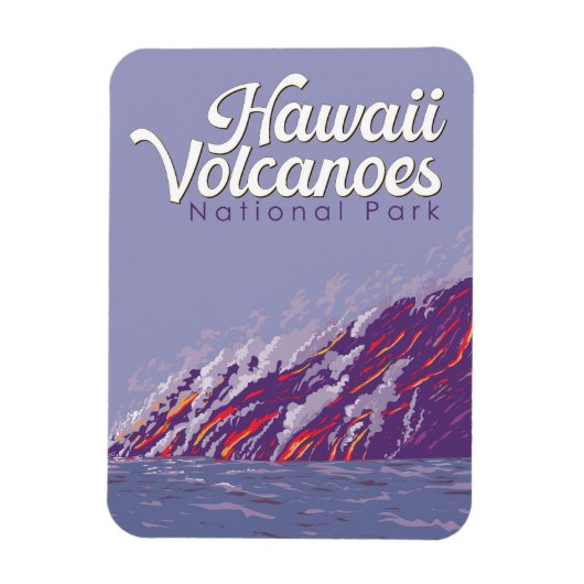 Nationalpark Hawaii Illustration Travel Magnet (Vertikal)