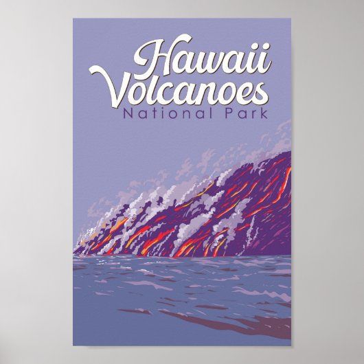 Nationalpark Hawaii Illustration Travel Poster (Vorne)