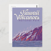 Nationalpark Hawaii Illustration Travel Postkarte (Vorne/Hinten)
