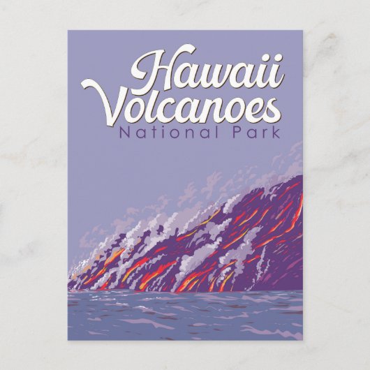 Nationalpark Hawaii Illustration Travel Postkarte (Vorderseite)