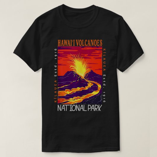 Nationalpark Hawaii Kilauea Vulkan Vin T-Shirt (Design vorne)