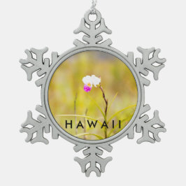 Nationalpark Hawaii Tropical Orchid Schneeflocken Zinn-Ornament