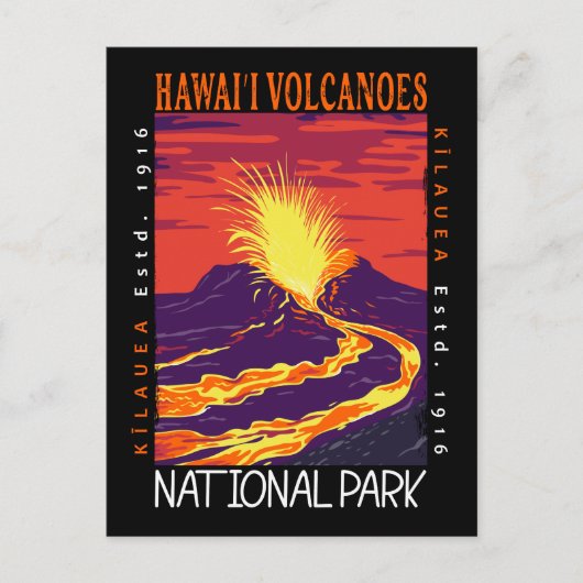 Nationalpark Hawaii Vintag beängstigend Postkarte (Vorderseite)