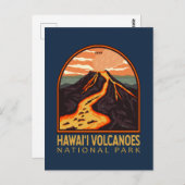 Nationalpark Hawaii Vintages Emblem Postkarte (Vorne/Hinten)