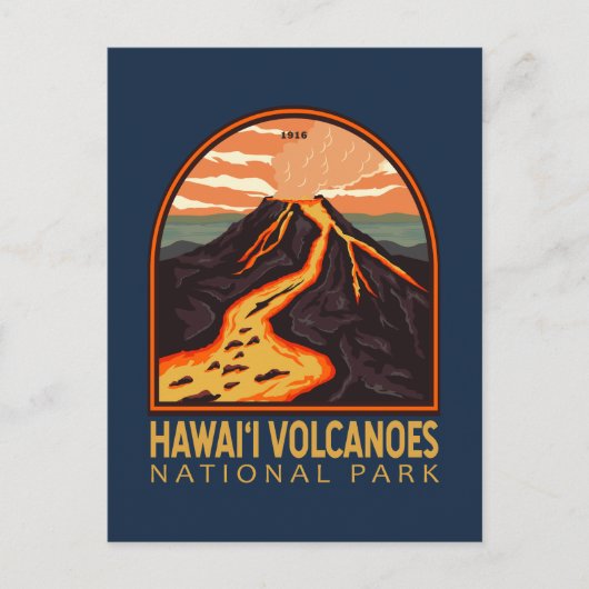 Nationalpark Hawaii Vintages Emblem Postkarte (Vorderseite)