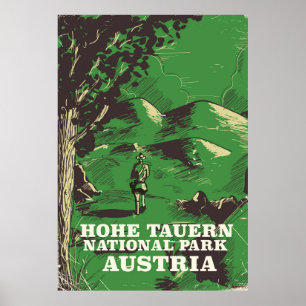 Nationalpark Hohe Tauern Österreich Reiseplakat Poster