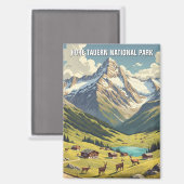 Nationalpark Hohe Tauern Postkarte Magnet (Vorderseite/Rückseite)