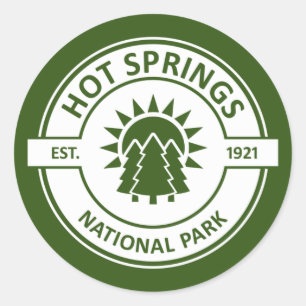 Nationalpark Hot Springs Runder Aufkleber