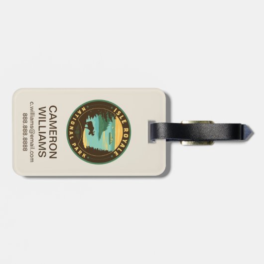 Nationalpark Isle Royale Gepäckanhänger (Rückseite horizontal)