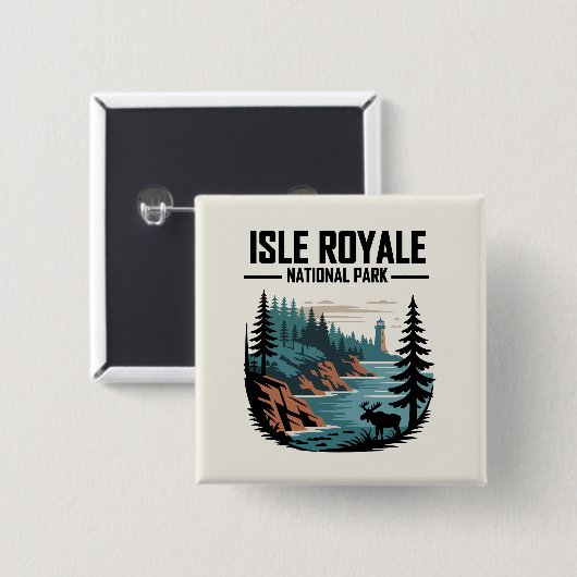 Nationalpark Isle Royale Landschaftlich Wilderness Button (Vorne & Hinten)