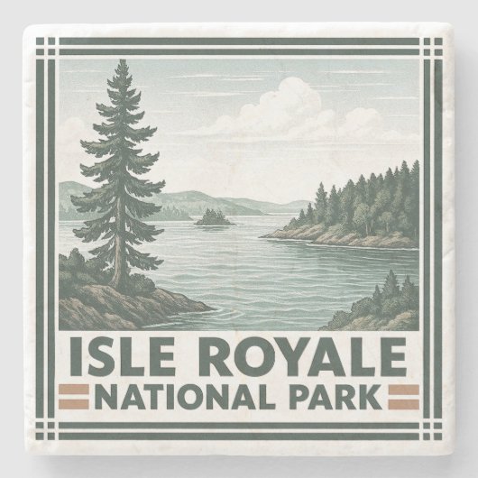 Nationalpark Isle Royale Steinuntersetzer (Vorderseite)